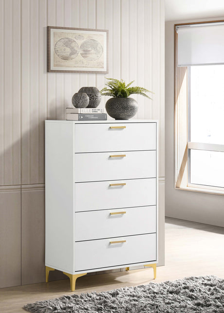 Kendall 5-drawer Bedroom Chest White - Tampa Furniture Outlet