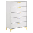 Tampa Furniture Outlet - Coaster - Kendall 5-drawer Bedroom Chest White - 224405