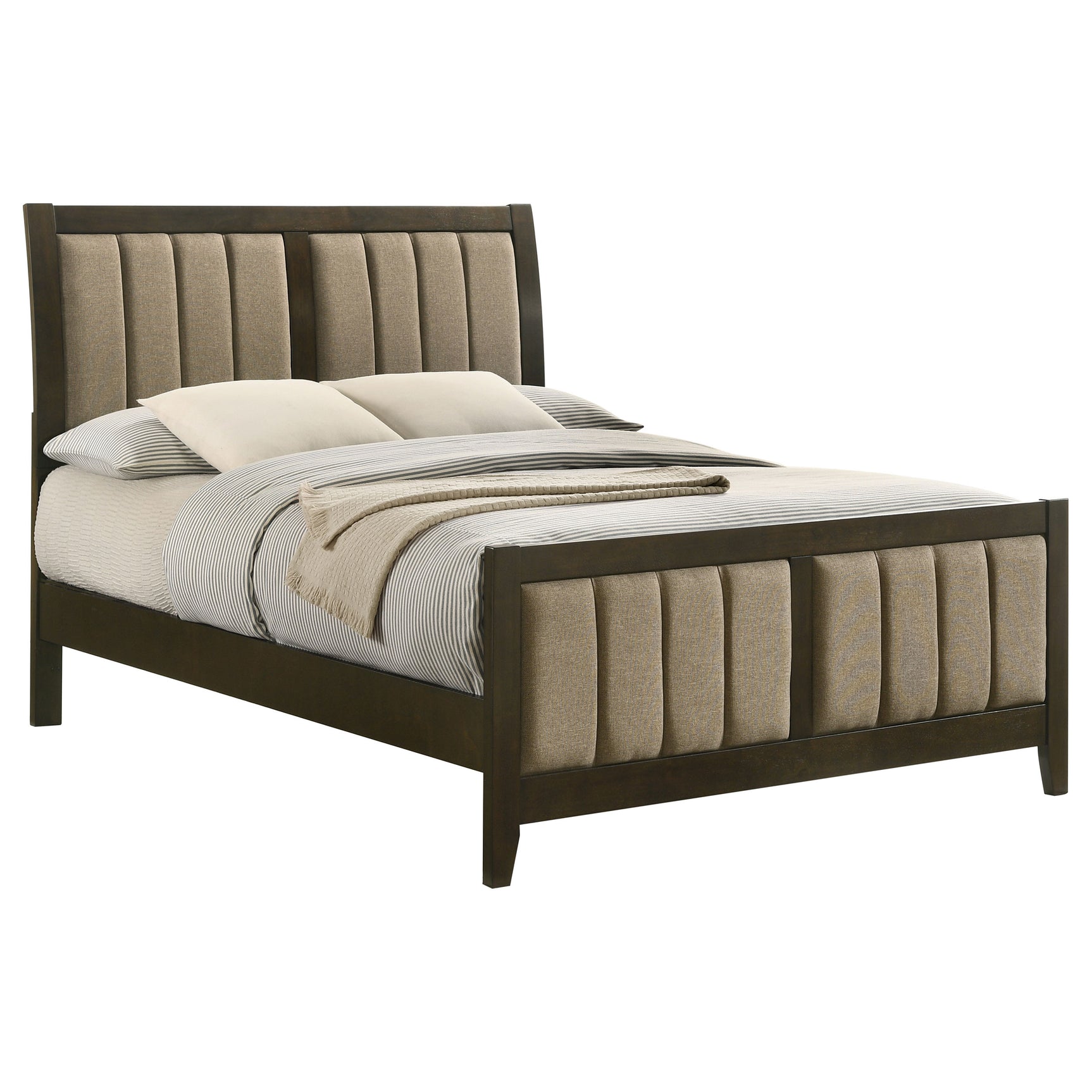 Wilkes 51-inch Upholstered Full Bed Dark Cocoa - Tampa Furniture Outlet