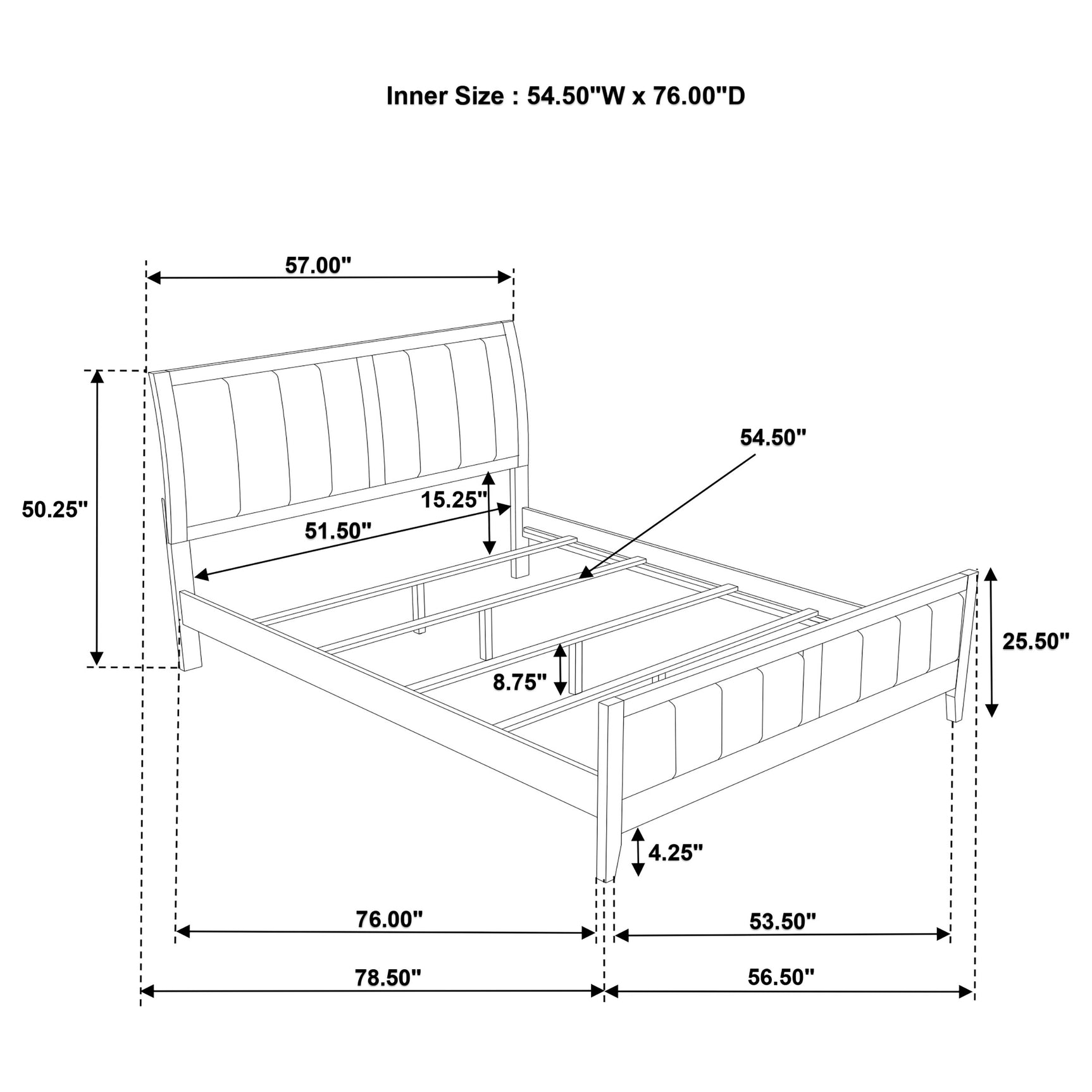 Wilkes 51-inch Upholstered Full Bed Dark Cocoa - Tampa Furniture Outlet