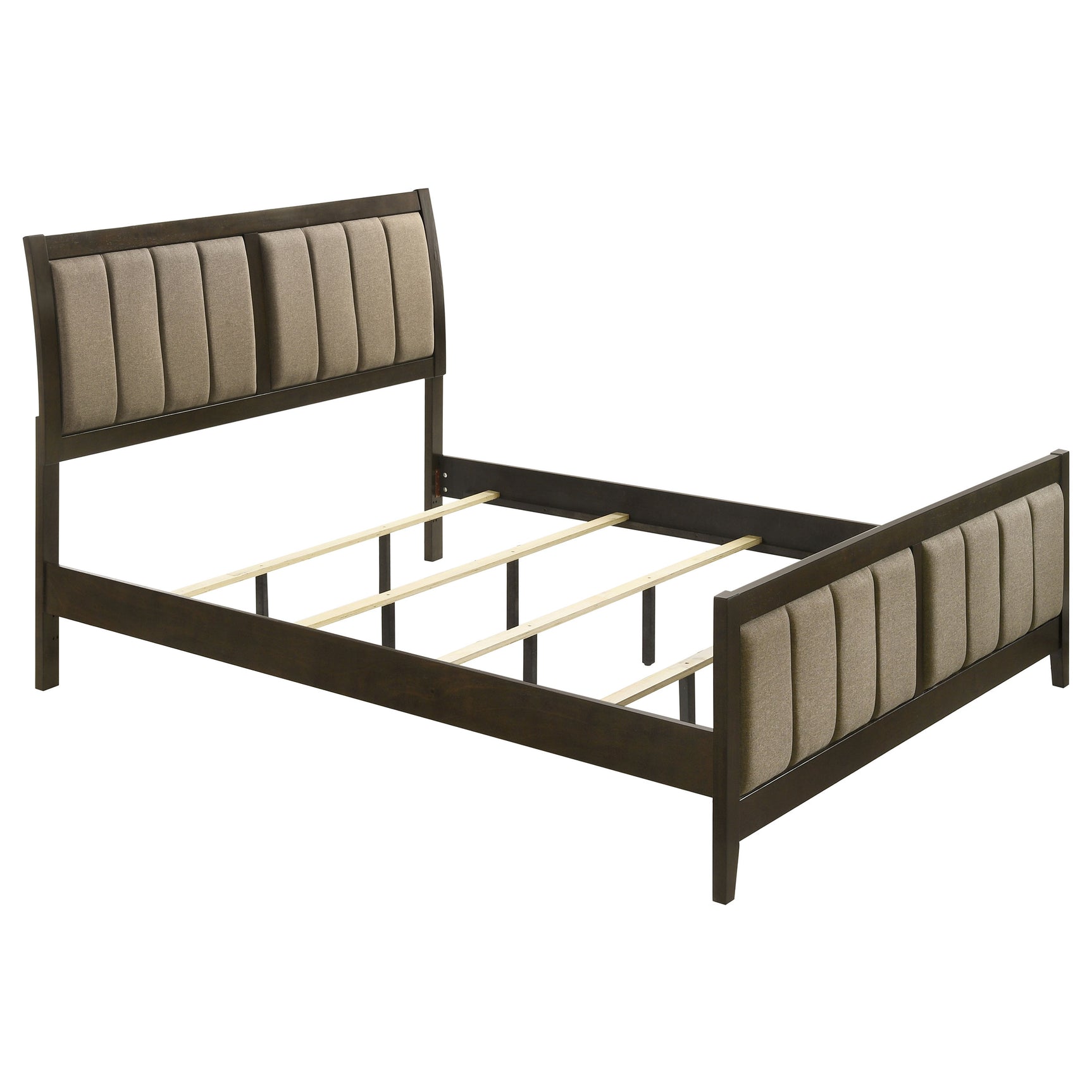 Tampa Furniture Outlet - Coaster - Wilkes 51-inch Upholstered Eastern King Bed Dark Cocoa - 224421KE
