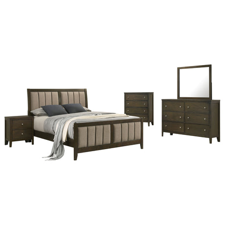 Wilkes 5-piece California King Bedroom Set Dark Cocoa - Tampa Furniture Outlet