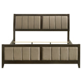 Wilkes 51-inch Upholstered California King Bed Dark Cocoa - Tampa Furniture Outlet