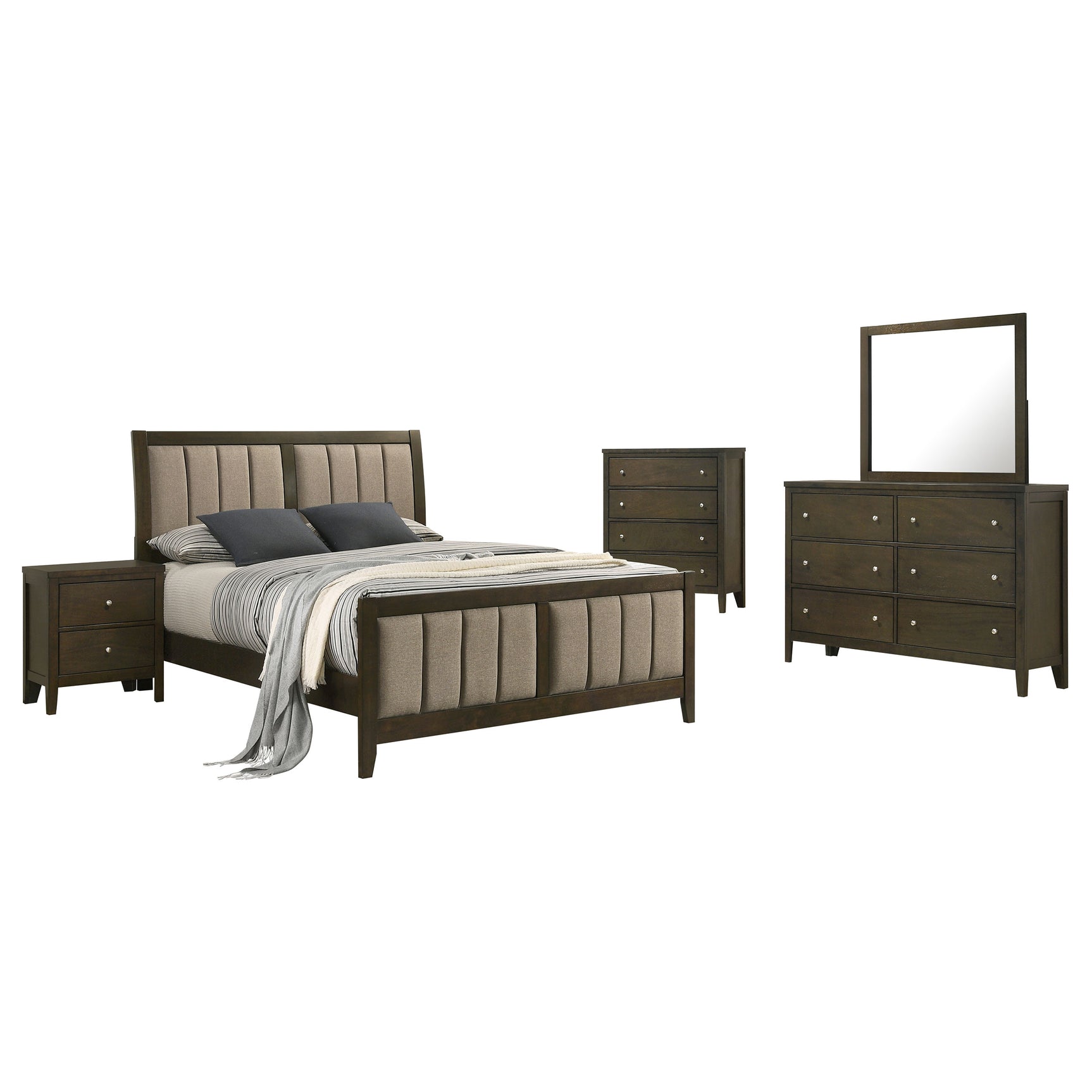 Wilkes 5-piece Queen Bedroom Set Dark Cocoa - Tampa Furniture Outlet