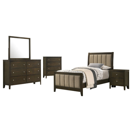 Wilkes 5-piece Twin Bedroom Set Dark Cocoa - Tampa Furniture Outlet