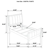 Wilkes 51-inch Upholstered Twin Bed Dark Cocoa - Tampa Furniture Outlet