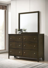 Wilkes 6-drawer Dresser and Mirror Dark Cocoa - Tampa Furniture Outlet