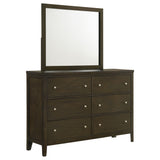 Tampa Furniture Outlet - Coaster - Wilkes 6-drawer Dresser and Mirror Dark Cocoa - 224423M