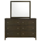 Wilkes 6-drawer Dresser and Mirror Dark Cocoa - Tampa Furniture Outlet