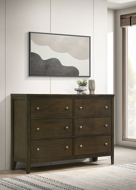 Wilkes 6-drawer Dresser Cabinet Dark Cocoa - Tampa Furniture Outlet