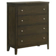Tampa Furniture Outlet - Coaster - Wilkes 4-drawer Chest of Drawers Dark Cocoa - 224425