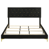 Kendall Upholstered Eastern King Panel Bed Black - Tampa Furniture Outlet