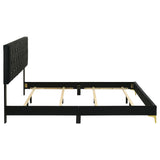 Kendall Upholstered Eastern King Panel Bed Black - Tampa Furniture Outlet