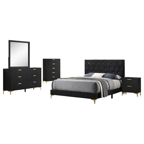Kendall 5-piece California King Bedroom Set Black - Tampa Furniture Outlet
