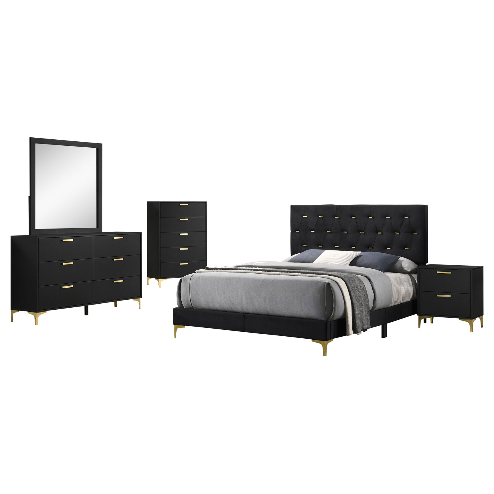 Kendall 5-piece Queen Bedroom Set Black - Tampa Furniture Outlet