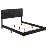 Tampa Furniture Outlet - Coaster - Kendall Upholstered Queen Panel Bed Black - 224451Q