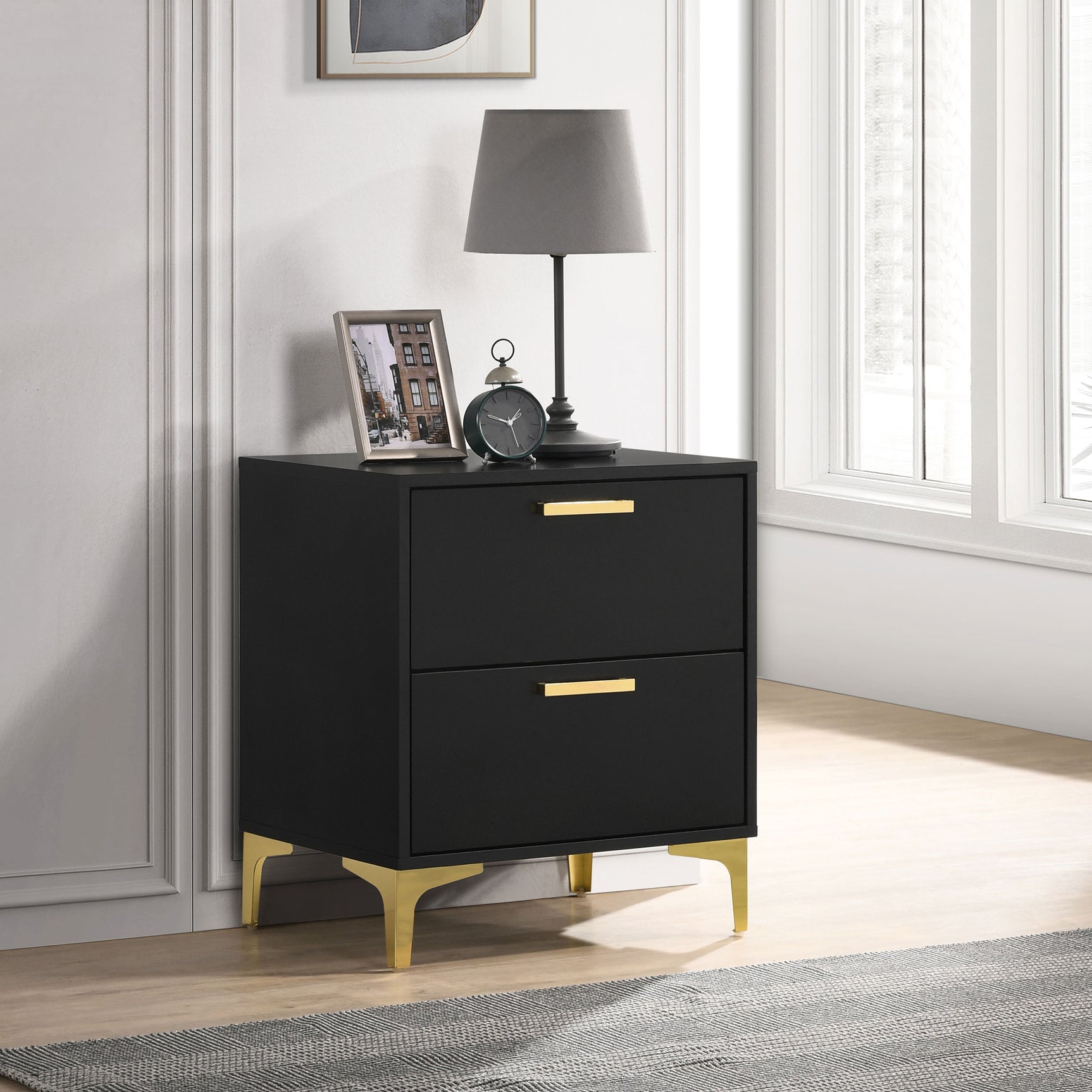 Kendall 2-drawer Nightstand Black - Tampa Furniture Outlet