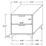 Kendall 2-drawer Nightstand Black - Tampa Furniture Outlet