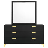 Kendall 6-drawer Dresser with Mirror Black - Tampa Furniture Outlet