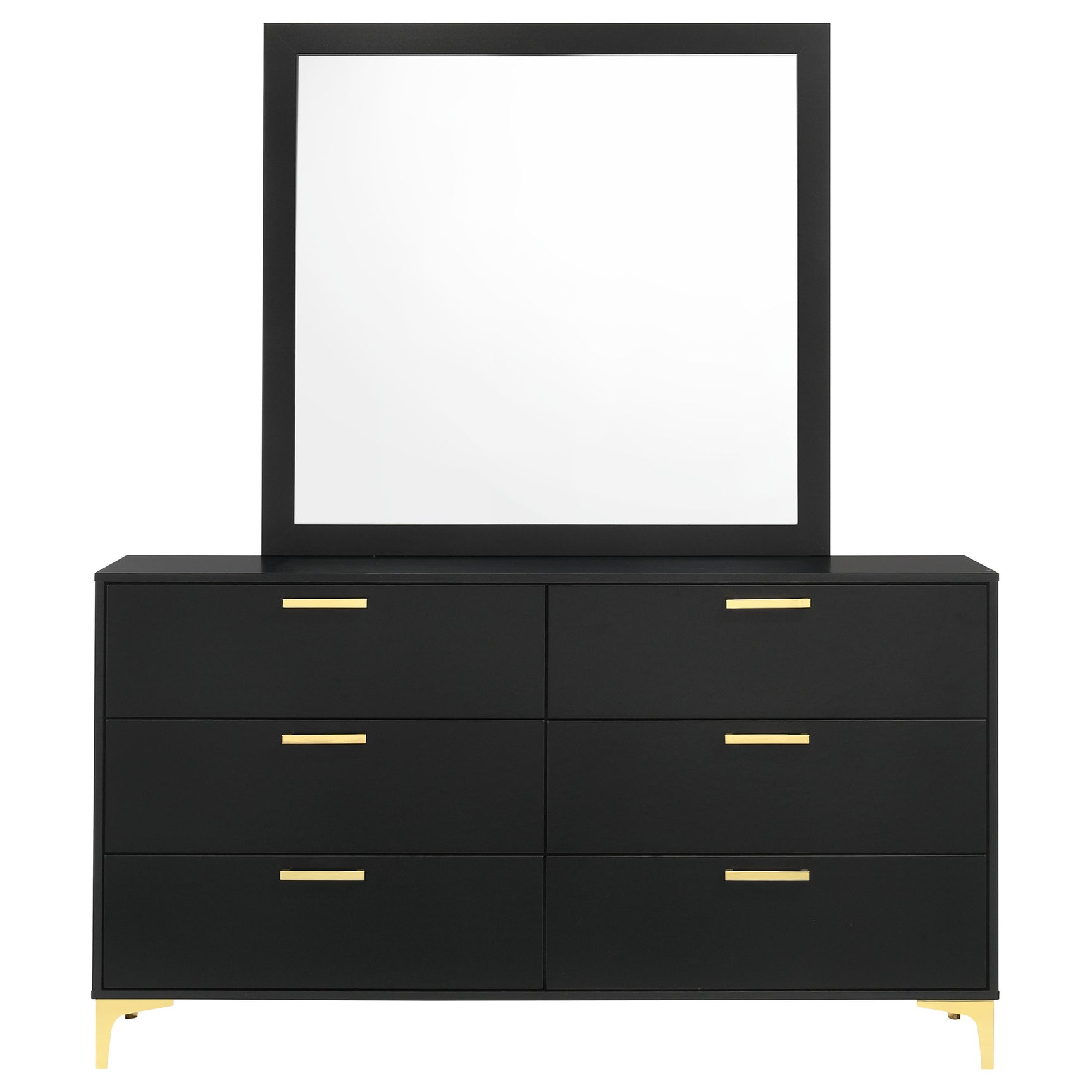 Kendall 6-drawer Dresser with Mirror Black - Tampa Furniture Outlet