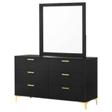 Kendall 6-drawer Dresser with Mirror Black - Tampa Furniture Outlet