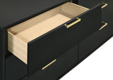 Kendall 6-drawer Dresser with Mirror Black - Tampa Furniture Outlet
