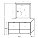 Kendall 6-drawer Dresser with Mirror Black - Tampa Furniture Outlet