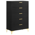 Tampa Furniture Outlet - Coaster - Kendall 5-drawer Bedroom Chest Black - 224455
