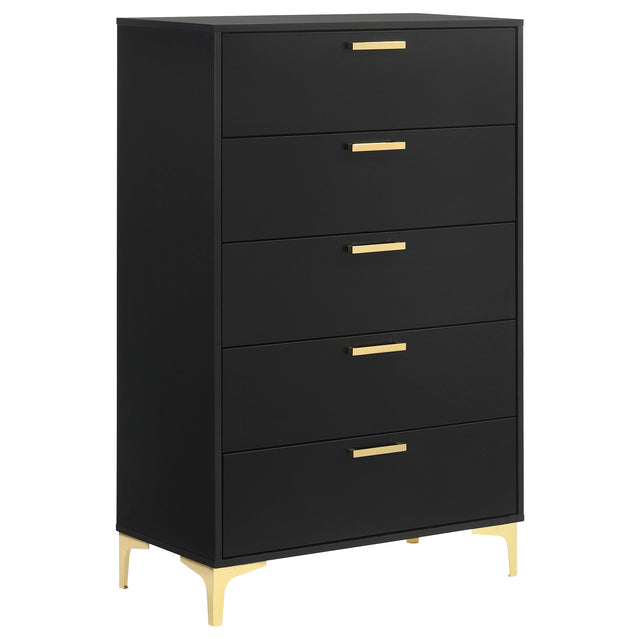 Tampa Furniture Outlet - Coaster - Kendall 5-drawer Bedroom Chest Black - 224455
