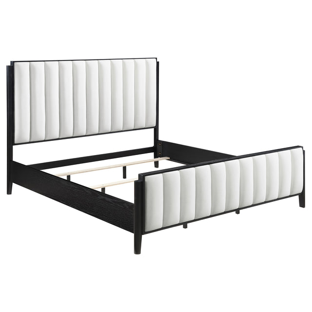 Tampa Furniture Outlet - Coaster - Brookmead 60-inch Upholstered Eastern King Bed Black - 224710KE
