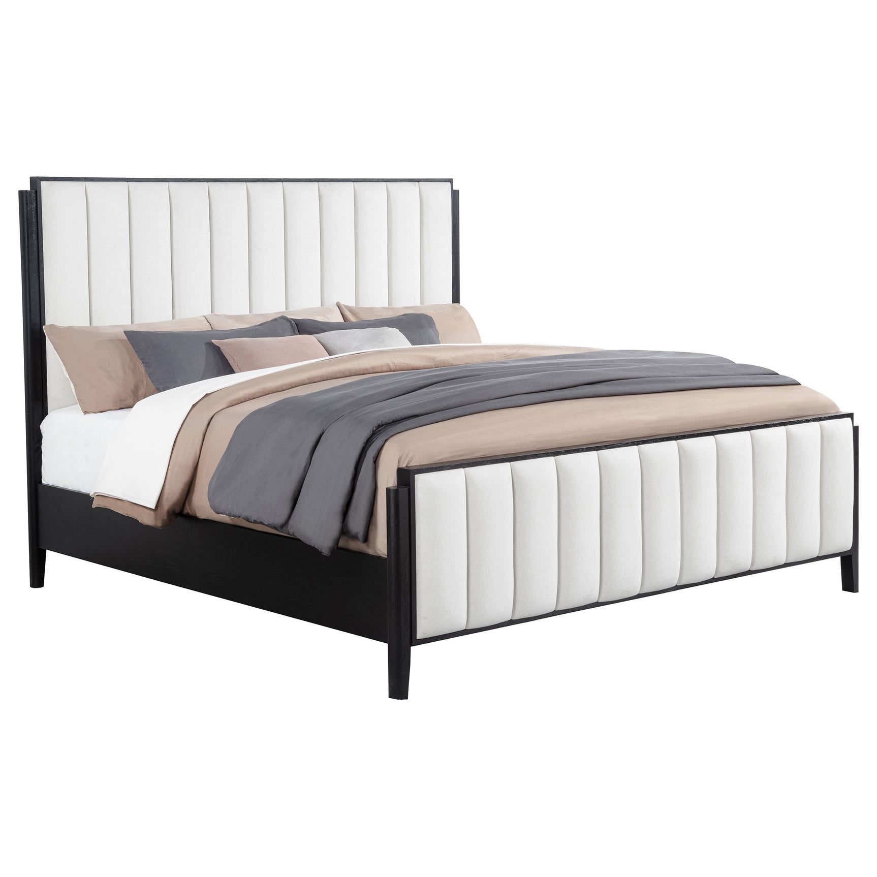 Brookmead 60-inch Upholstered Eastern King Bed Black - Tampa Furniture Outlet