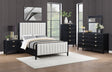 Tampa Furniture Outlet - Coaster - Brookmead 5-piece Upholstered Cal King Bedroom Set Black - 224710KW-S5