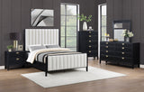 Tampa Furniture Outlet - Coaster - Brookmead 5-piece Upholstered Cal King Bedroom Set Black - 224710KW-S5