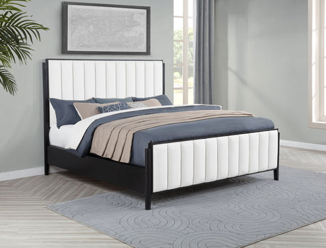 Brookmead 60-inch Upholstered California King Bed Black - Tampa Furniture Outlet