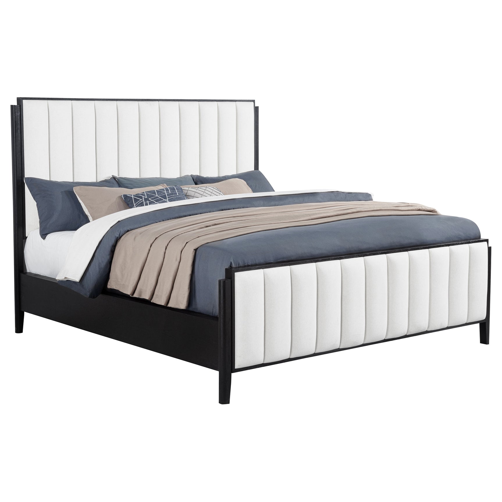 Brookmead 60-inch Upholstered California King Bed Black - Tampa Furniture Outlet