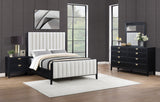 Tampa Furniture Outlet - Coaster - Brookmead 4-piece Upholstered Queen Bedroom Set Black - 224710Q-S4