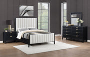 Tampa Furniture Outlet - Coaster - Brookmead 4-piece Upholstered Queen Bedroom Set Black - 224710Q-S4