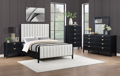 Tampa Furniture Outlet - Coaster - Brookmead 5-piece Upholstered Queen Bedroom Set Black - 224710Q-S5