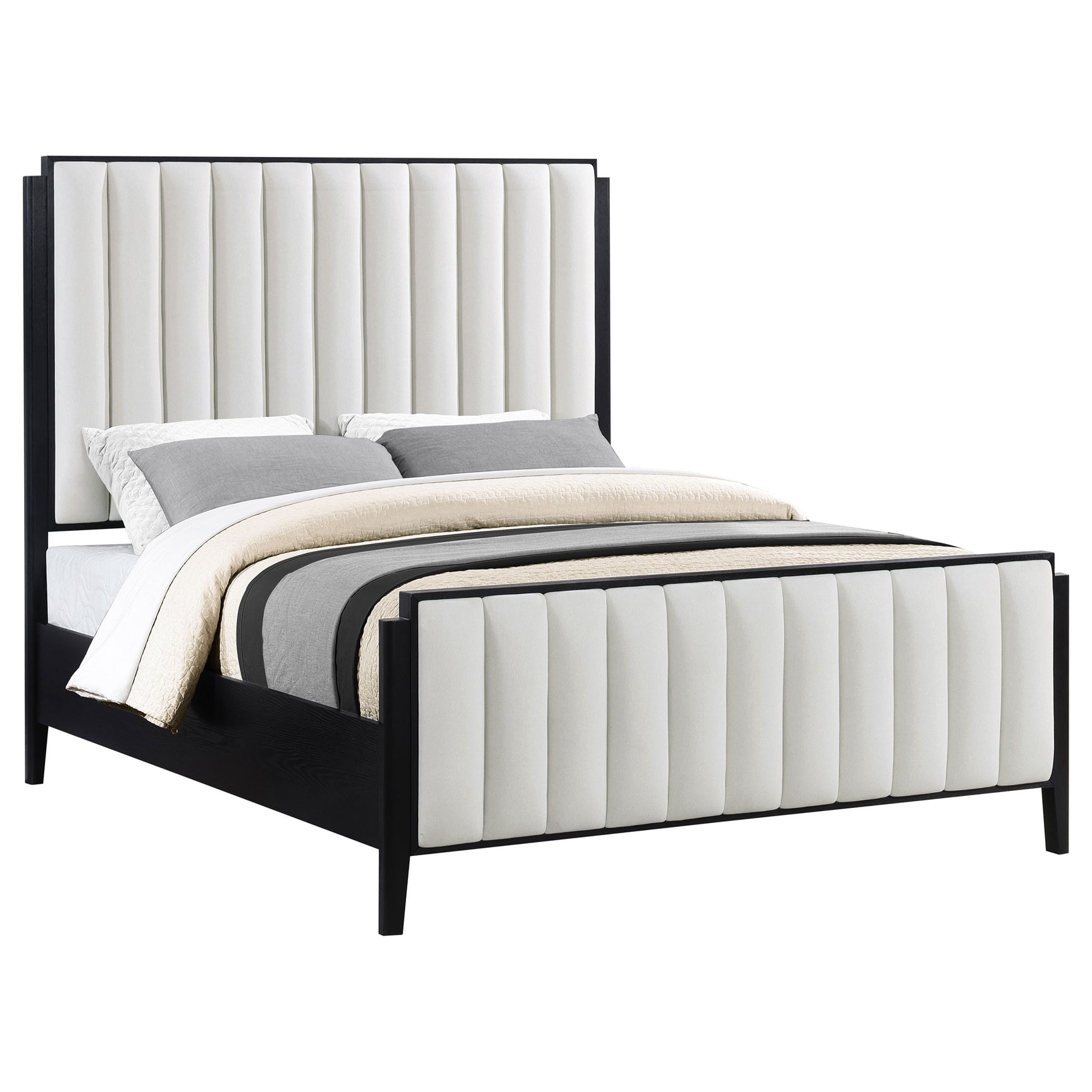 Brookmead 60-inch Upholstered Queen Bed Black - Tampa Furniture Outlet