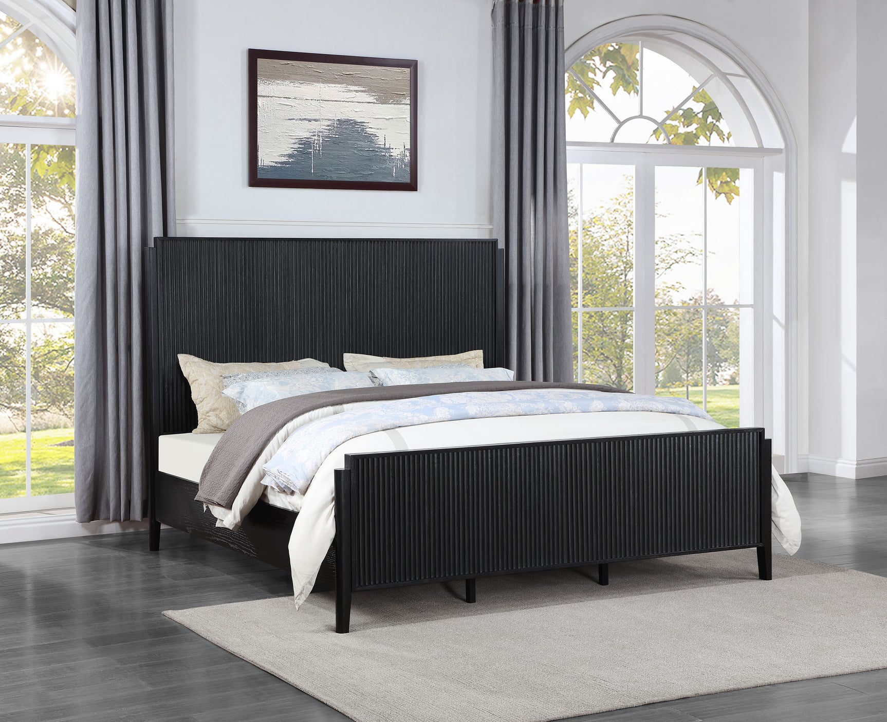 Brookmead Wood Eastern King Panel Bed Black - Tampa Furniture Outlet