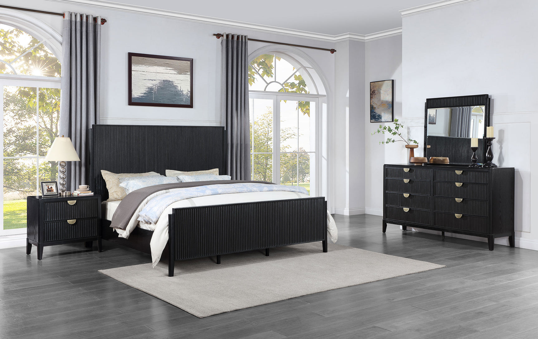 Tampa Furniture Outlet - Coaster - Brookmead 4-piece California King Bedroom Set Black - 224711KW-S4