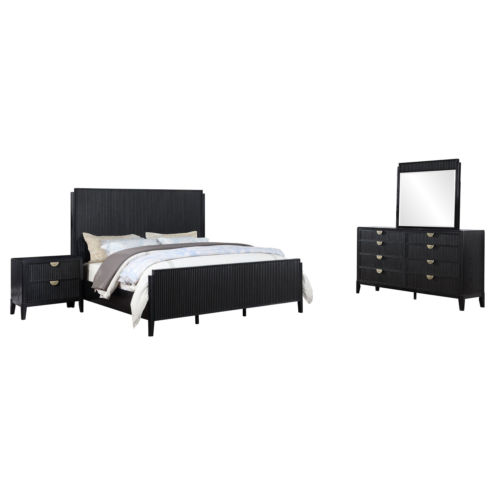 Brookmead 4-piece California King Bedroom Set Black - Tampa Furniture Outlet