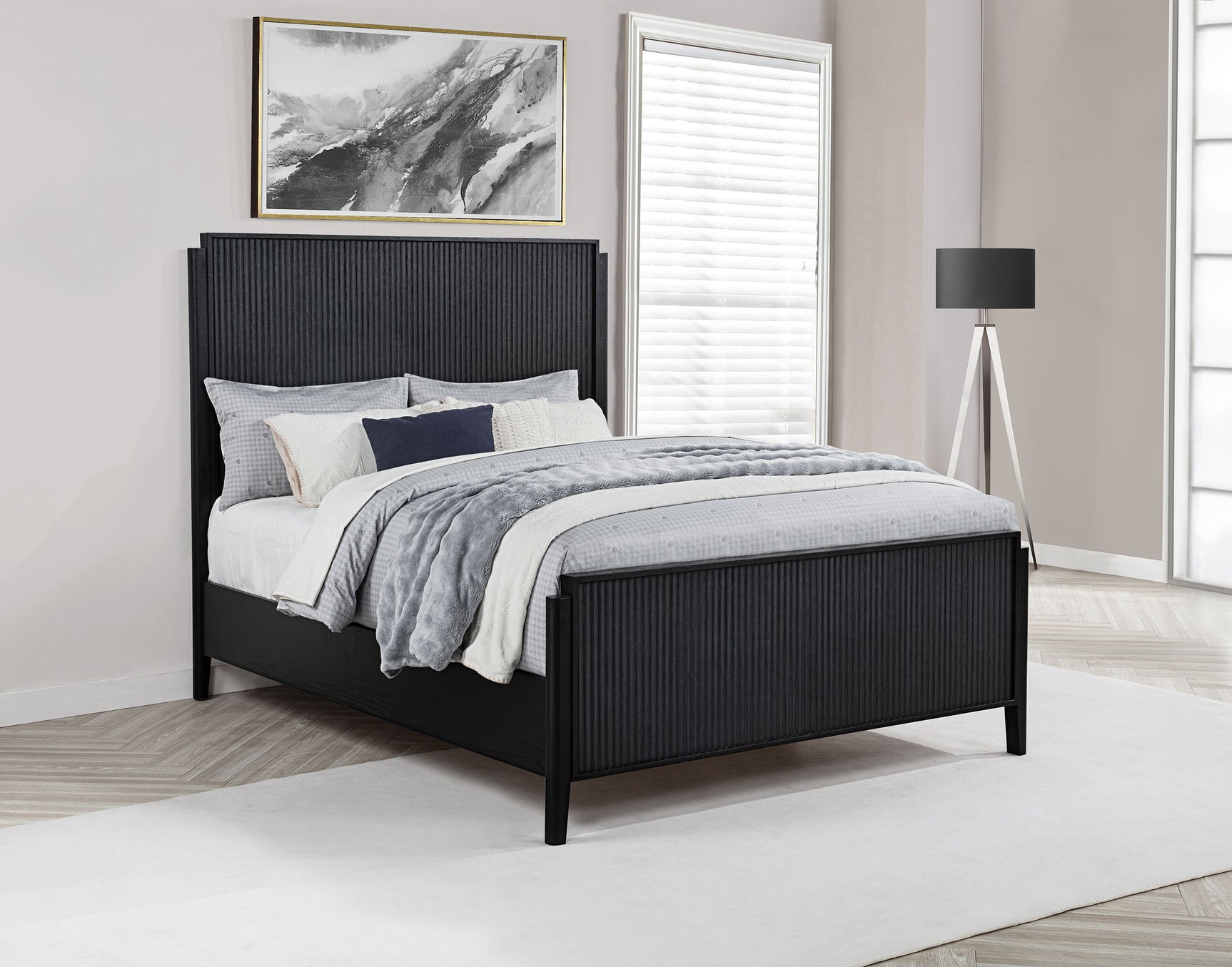 Brookmead Wood Queen Panel Bed Black - Tampa Furniture Outlet