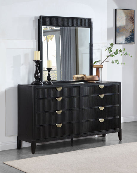 Brookmead 8-drawer Dresser with Mirror Black - Tampa Furniture Outlet