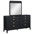 Tampa Furniture Outlet - Coaster - Brookmead 8-drawer Dresser with Mirror Black - 224713M