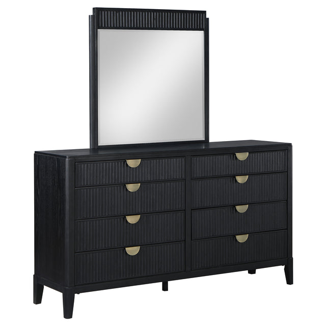 Tampa Furniture Outlet - Coaster - Brookmead 8-drawer Dresser with Mirror Black - 224713M