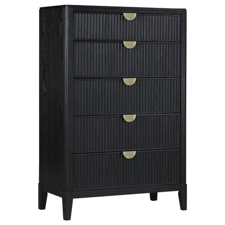 Tampa Furniture Outlet - Coaster - Brookmead 5-drawer Bedroom Chest Black - 224715