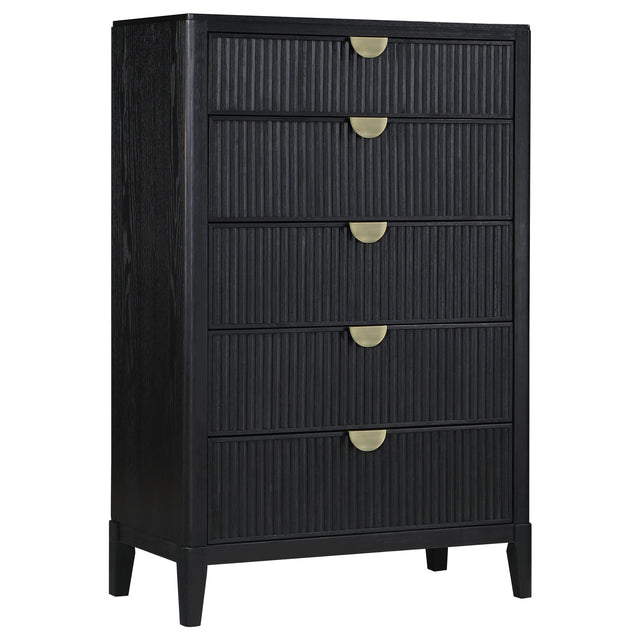 Tampa Furniture Outlet - Coaster - Brookmead 5-drawer Bedroom Chest Black - 224715