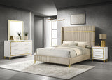 Tampa Furniture Outlet - Coaster - Lucia 4-piece Eastern King Bedroom Set Beige and White - 224731KE-S4