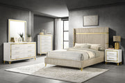 Tampa Furniture Outlet - Coaster - Lucia 5-piece Queen Bedroom Set Beige and White - 224731Q-S5